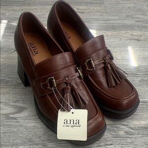 a.n.a Women's Tassel Brown Loafers